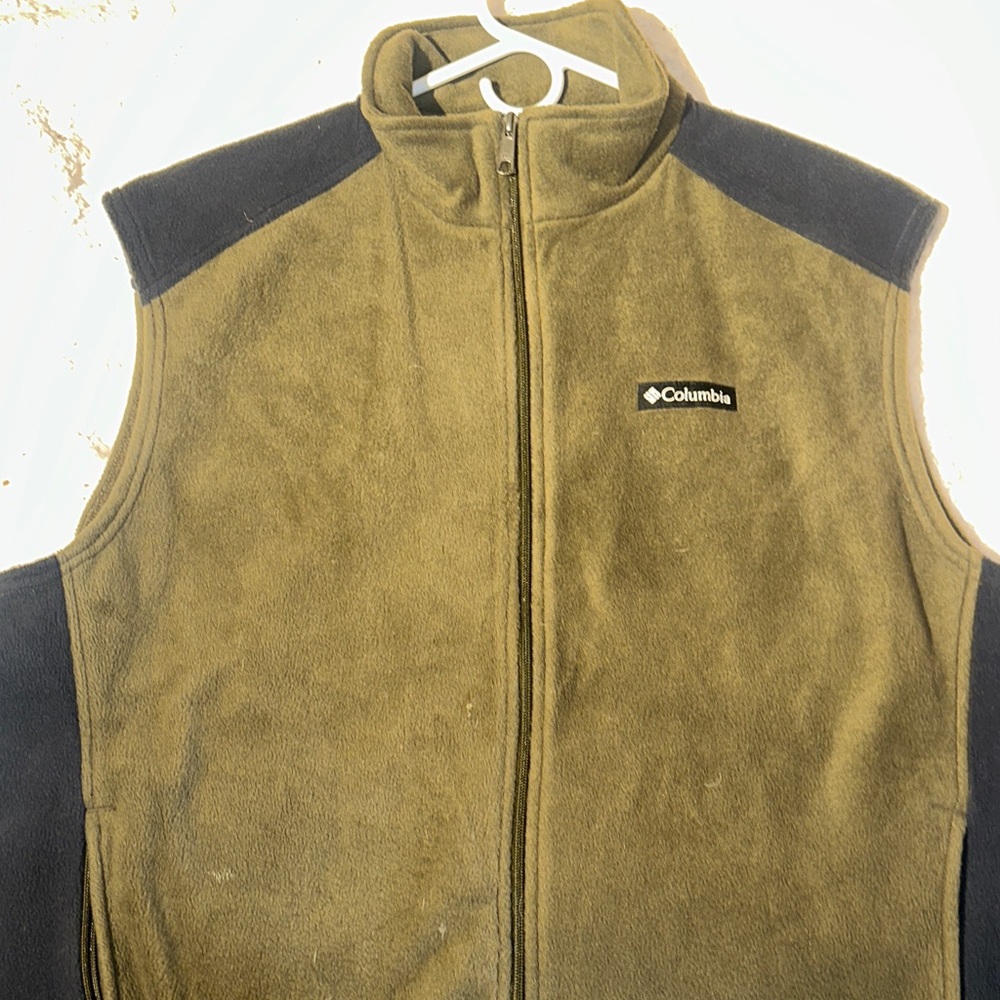 Columbia Men's Green and Black Fleece Vest